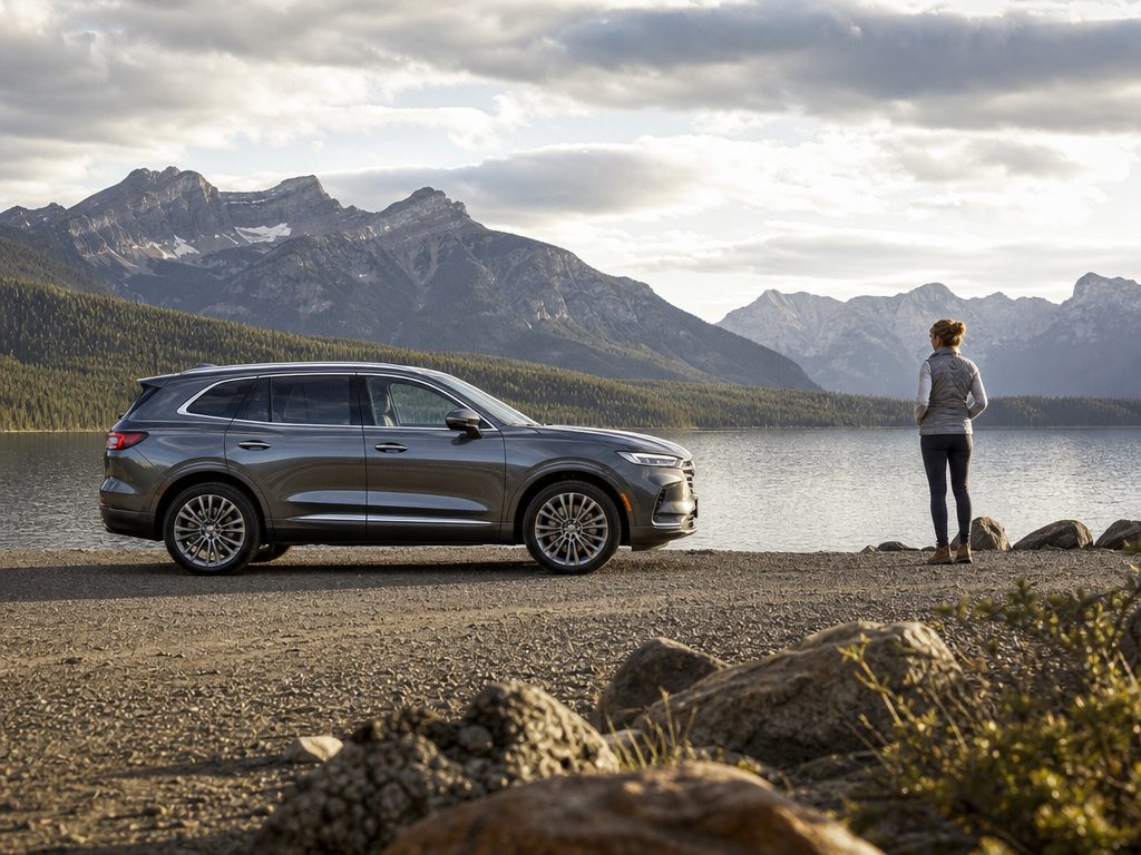 Balancing Premium Comfort and Road-Trip Utility: The Best Mid-Size Luxury SUVs (article editorial guide): a wide establishing shot of the subject
