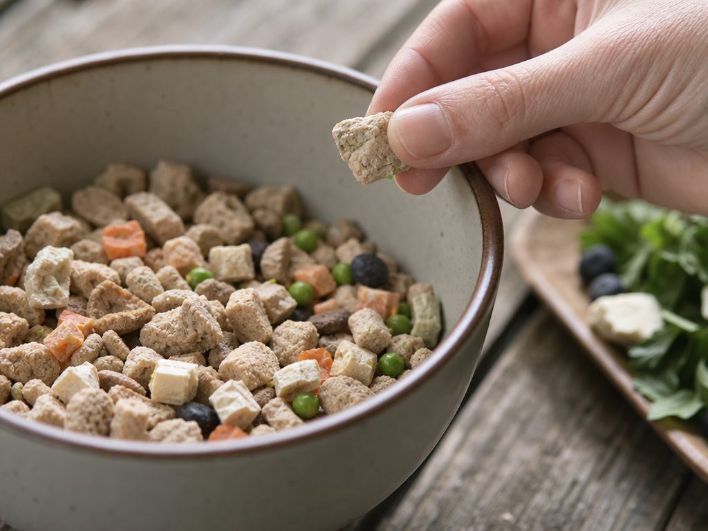 Evaluating Premium Freeze-Dried Dog Food: A Complete Guide to Nutra-Style Nutrition (article editorial guide): a close-up detail shot of the subject