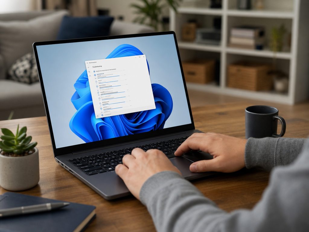 How to Use Built-In Windows Troubleshooters to Fix Common PC Issues (article editorial guide): a person interacting with the subject, face not prominent