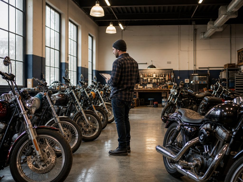 Navigating Motorcycle Valuation: How to Determine and Use Bike Values Effectively (article editorial guide): a wide establishing shot of the subject