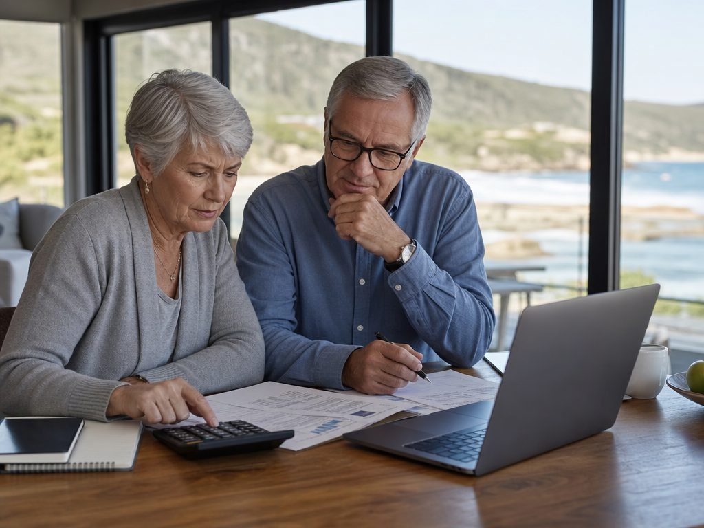 Retirement Drawdown Calculator: a wide establishing shot of the subject