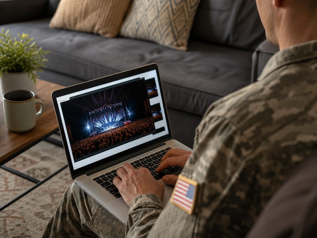 Scoring Free Event and Travel Tickets as a Military Veteran (article editorial guide): a person interacting with the subject, face not prominent