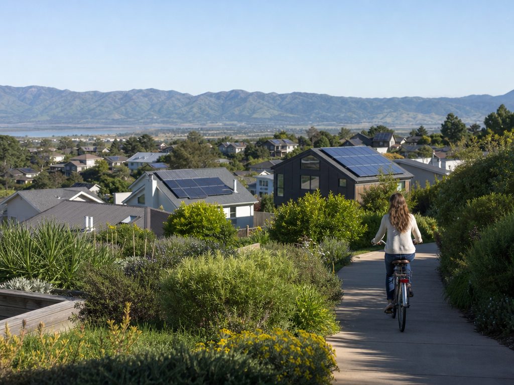 Smart Sustainability: How to Make Eco-Friendly Living Effortless (article editorial guide): a wide establishing shot of the subject