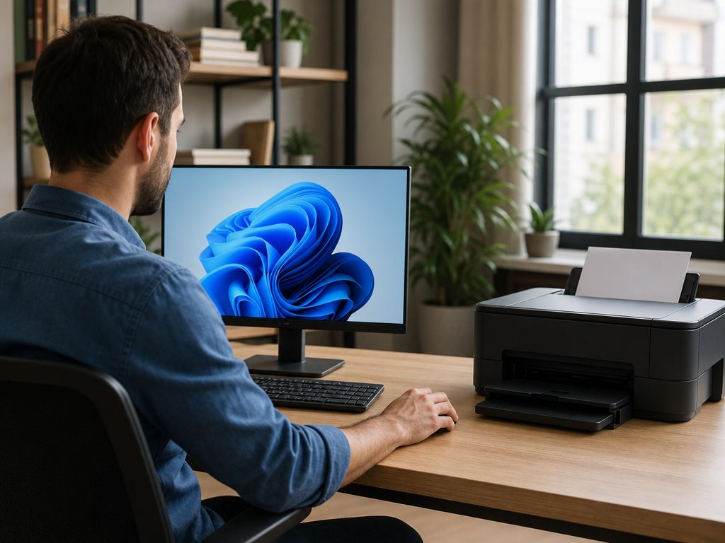 Take Control of Your Print Jobs: How to Set a Default Printer in Windows 11 and 10 (article editorial guide): a wide establishing shot of the subject