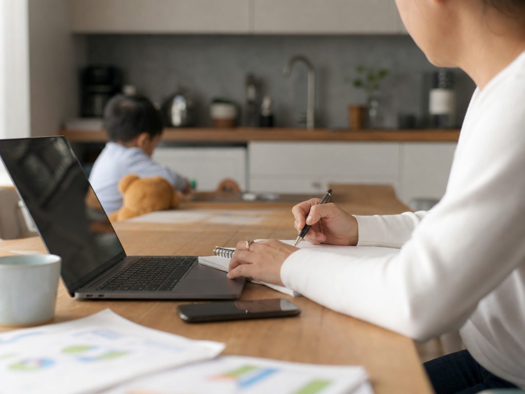 The Architecture of Balance: Strategic Time-Budgeting for Working Parents (article editorial guide): a person interacting with the subject, face not prominent