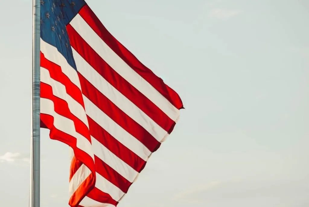 shallow focus photo of USA flag