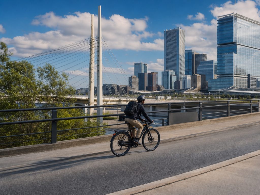 The Eco Bike Effect: How Two Wheels Are Rewriting the Commuter Carbon Equation (article editorial guide): a wide establishing shot of the subject